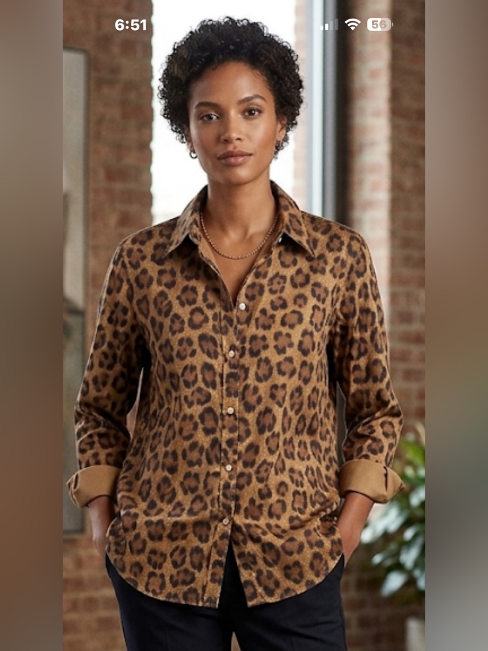 Lauren Ralph Lauren Leopard Print 100%Cotton light weight button-down NWOT